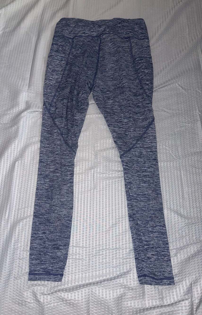 Cabana by Crown & Ivy Women's Blue Space Dye High-Waisted Athletic Leggings Size